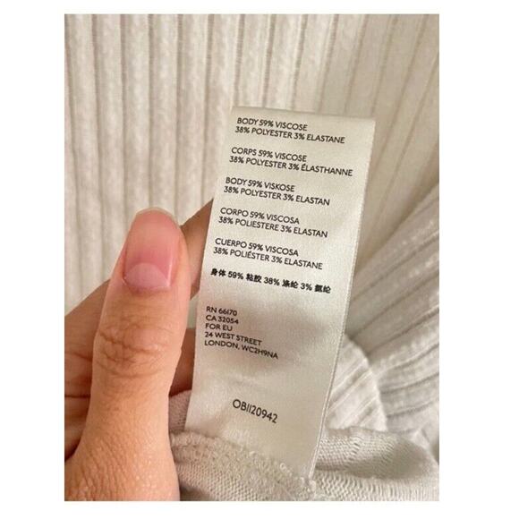 Anthropologie Sweater Women's Medium Maeve Cowl Neck Cream Ribbed Relaxed Fit - Picture 9 of 9